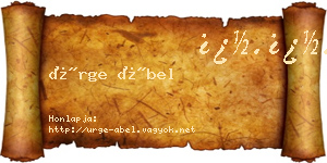 Ürge Ábel névjegykártya